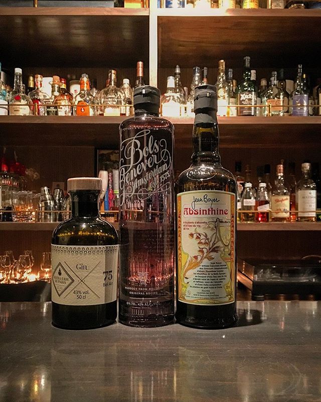 【new arrival bottles 3】L to RDistilleries de Paris Bel AirBols GeneverJean Boyer absinthie #bar #authenticbar #bartool #distilleriedeparis #belair #bolsgenever #bols #gin #craftgin #jeanboyer #absinthine #absinthe #ディスティレリドパリ #ボルス #ジン #クラフトジン #アブサン  #行徳 #行徳bar #船橋 #浦安